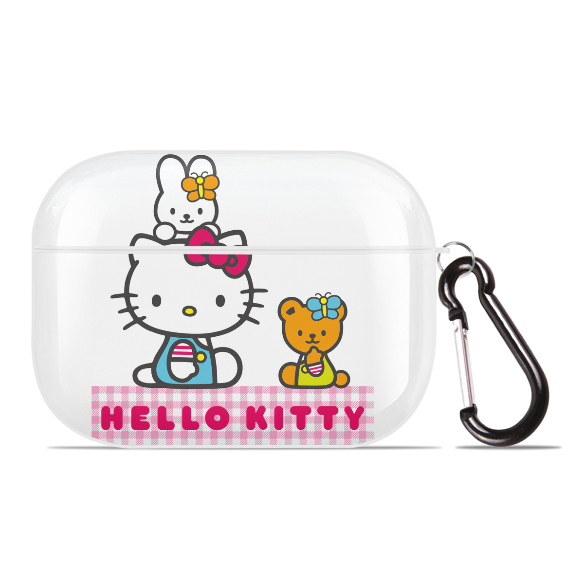 （画像用） Hello Kitty ハローキティ 【AirPods Pro用】ハードシェル保護ケース 耐衝撃・防指紋・カラビナ付き商品仕様
