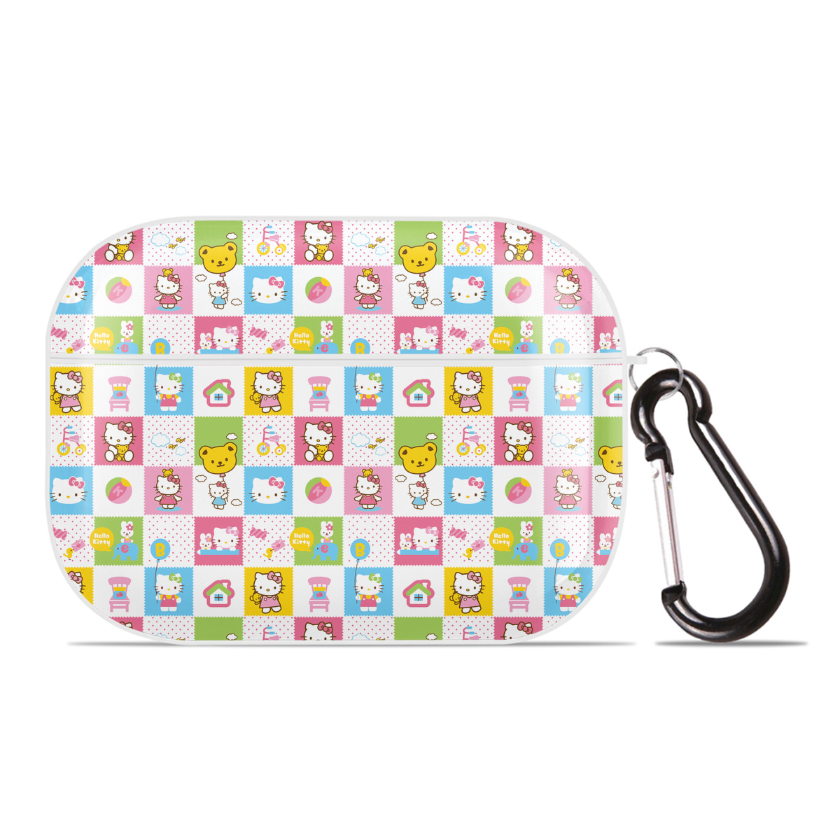 （画像用） Hello Kitty ハローキティ 【AirPods Pro用】ハードシェル保護ケース 耐衝撃・防指紋・カラビナ付き商品仕様