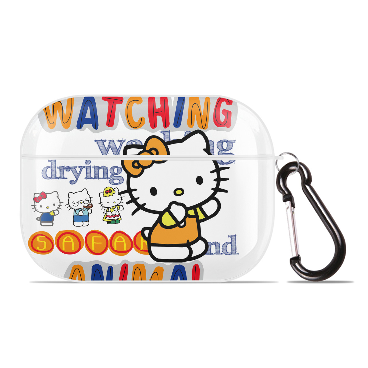 （画像用） Hello Kitty ハローキティ 【AirPods Pro用】ハードシェル保護ケース 耐衝撃・防指紋・カラビナ付き商品仕様