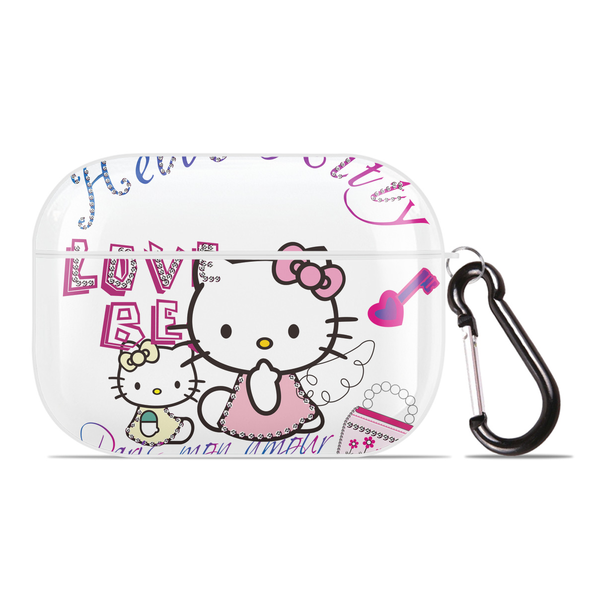 （画像用） Hello Kitty ハローキティ 【AirPods Pro用】ハードシェル保護ケース 耐衝撃・防指紋・カラビナ付き商品仕様