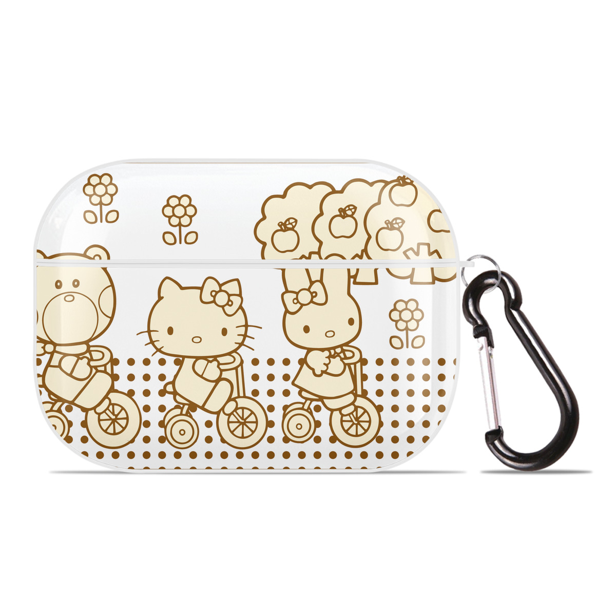 （画像用） Hello Kitty ハローキティ 【AirPods Pro用】ハードシェル保護ケース 耐衝撃・防指紋・カラビナ付き商品仕様