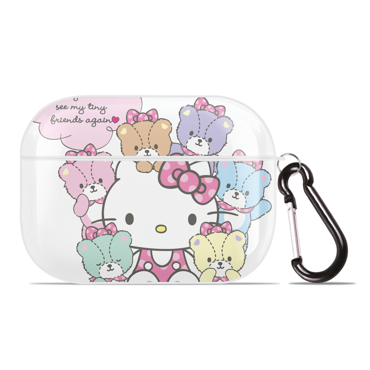 （画像用） Hello Kitty ハローキティ 【AirPods Pro用】ハードシェル保護ケース 耐衝撃・防指紋・カラビナ付き商品仕様