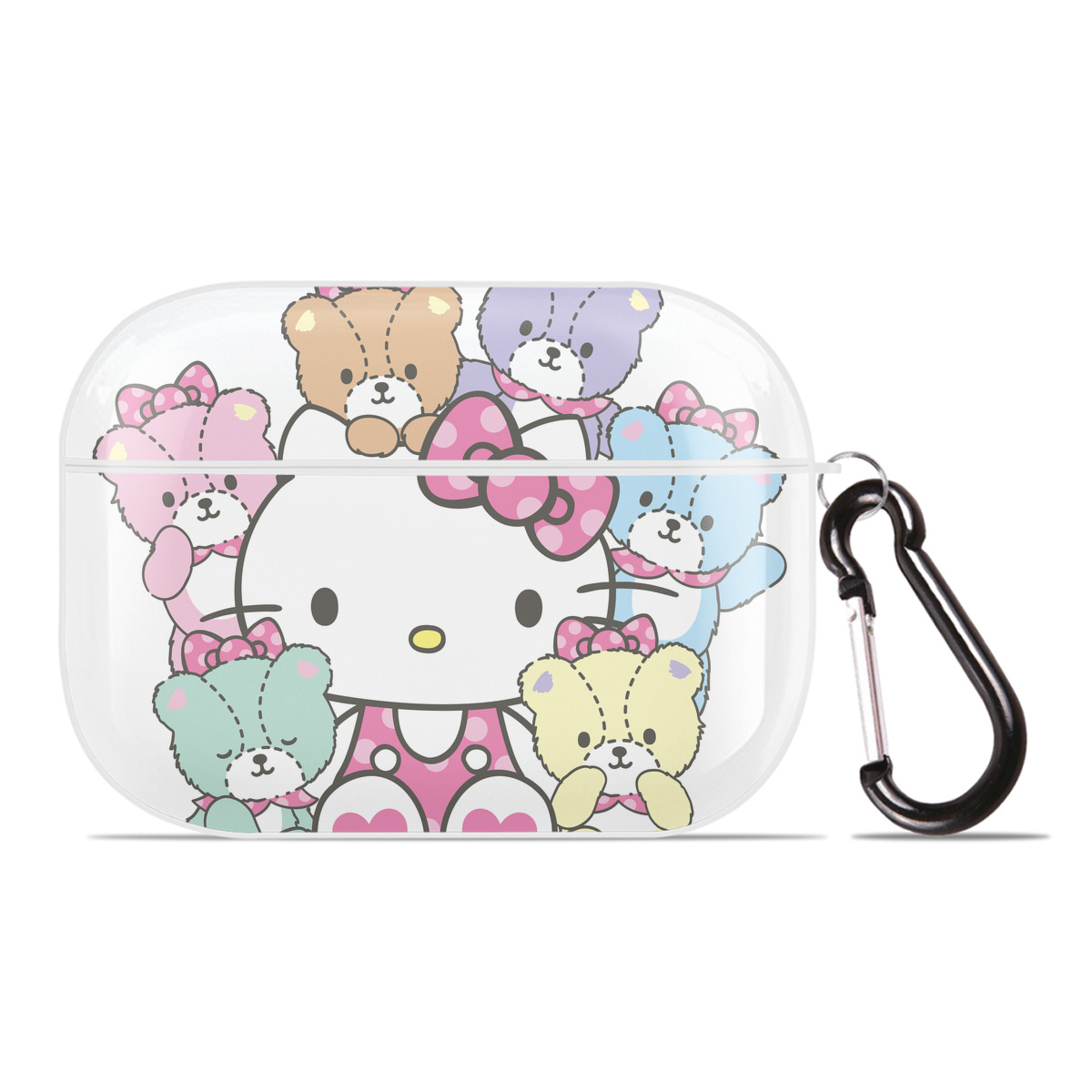 （画像用） Hello Kitty ハローキティ 【AirPods Pro用】ハードシェル保護ケース 耐衝撃・防指紋・カラビナ付き商品仕様