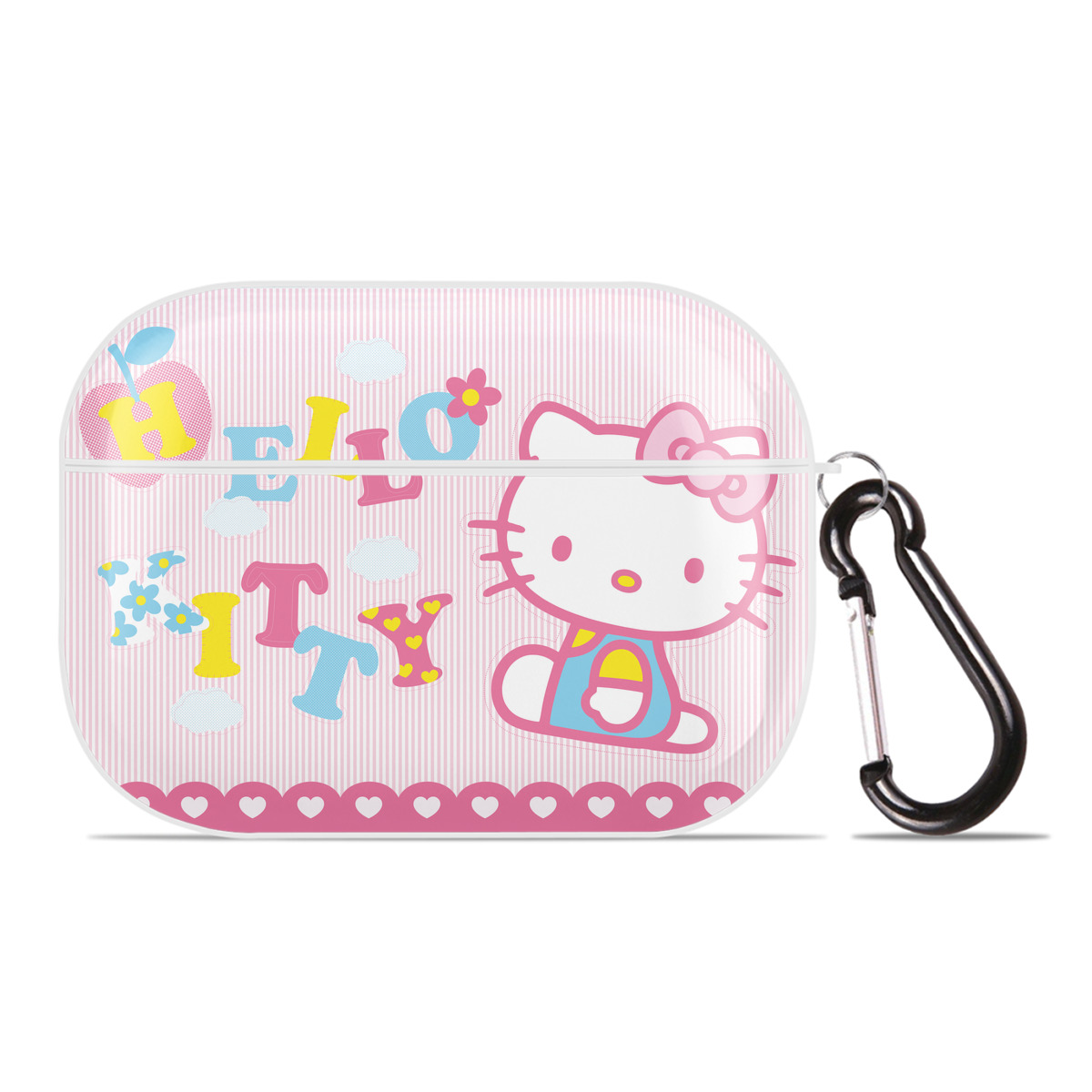 （画像用） Hello Kitty ハローキティ 【AirPods Pro用】ハードシェル保護ケース 耐衝撃・防指紋・カラビナ付き商品仕様