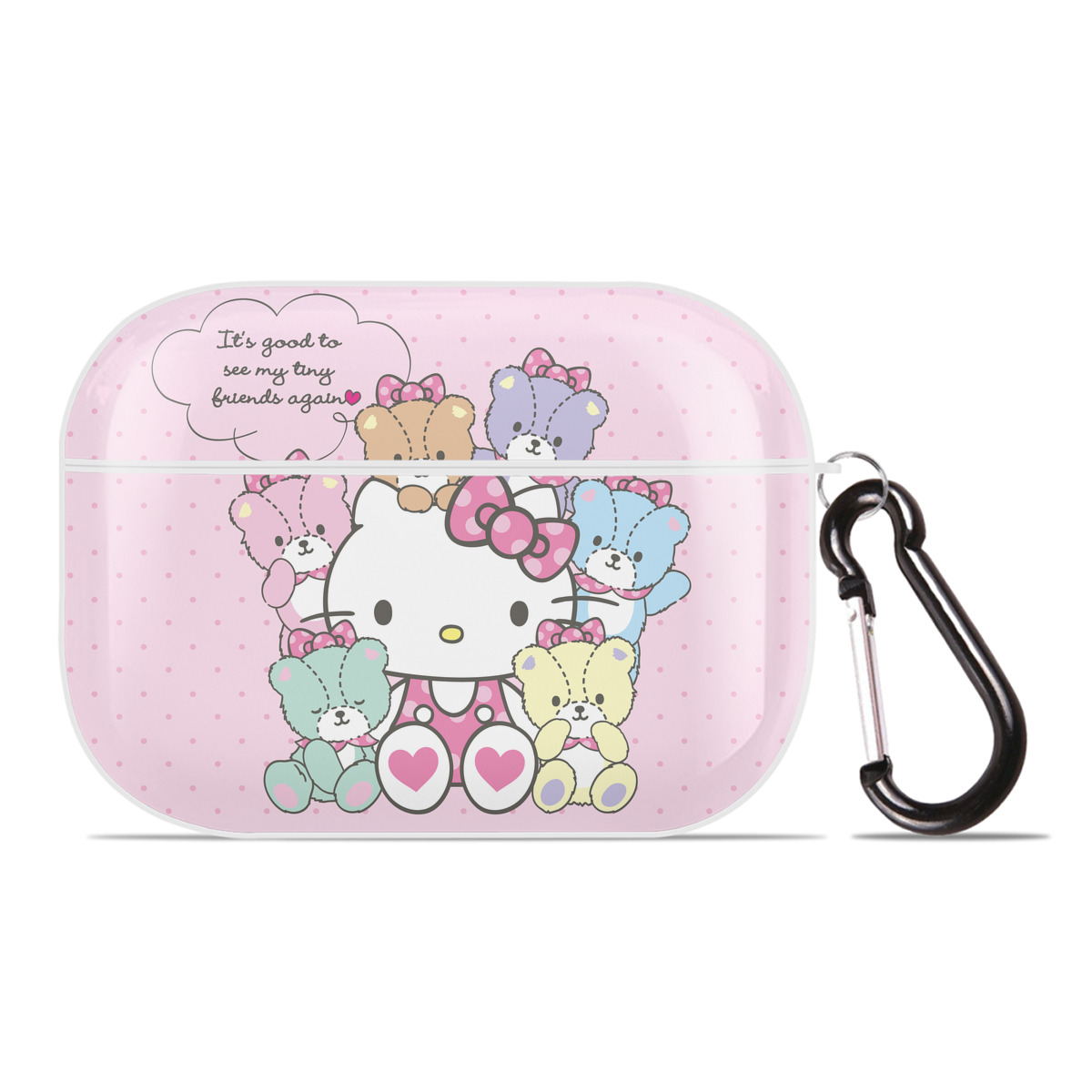 （画像用） Hello Kitty ハローキティ 【AirPods Pro用】ハードシェル保護ケース 耐衝撃・防指紋・カラビナ付き商品仕様
