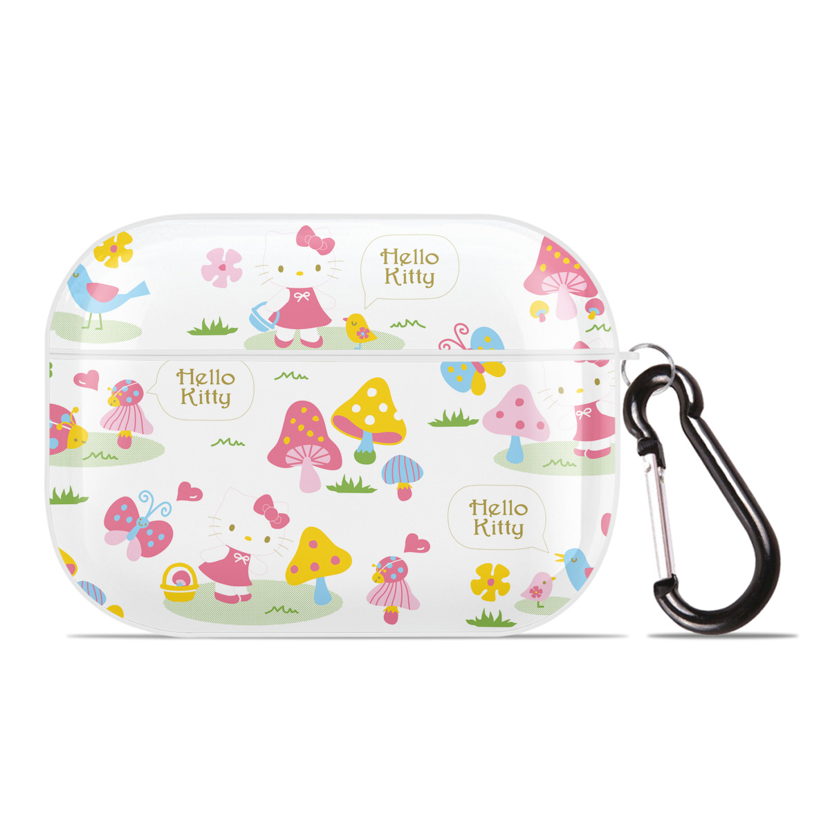 （画像用） Hello Kitty ハローキティ 【AirPods Pro用】ハードシェル保護ケース 耐衝撃・防指紋・カラビナ付き商品仕様
