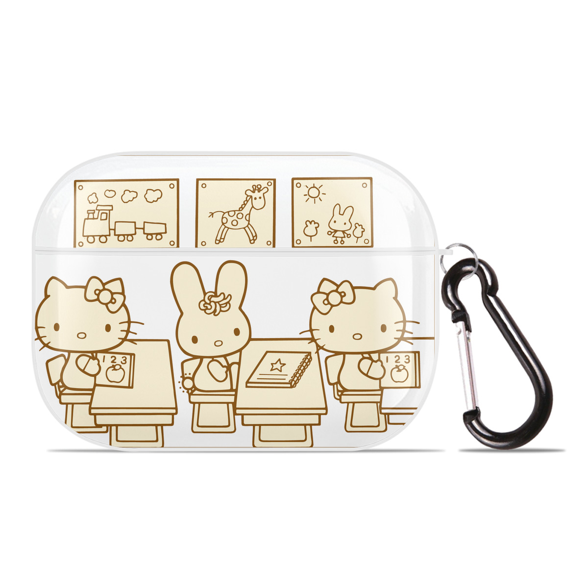（画像用） Hello Kitty ハローキティ 【AirPods Pro用】ハードシェル保護ケース 耐衝撃・防指紋・カラビナ付き商品仕様