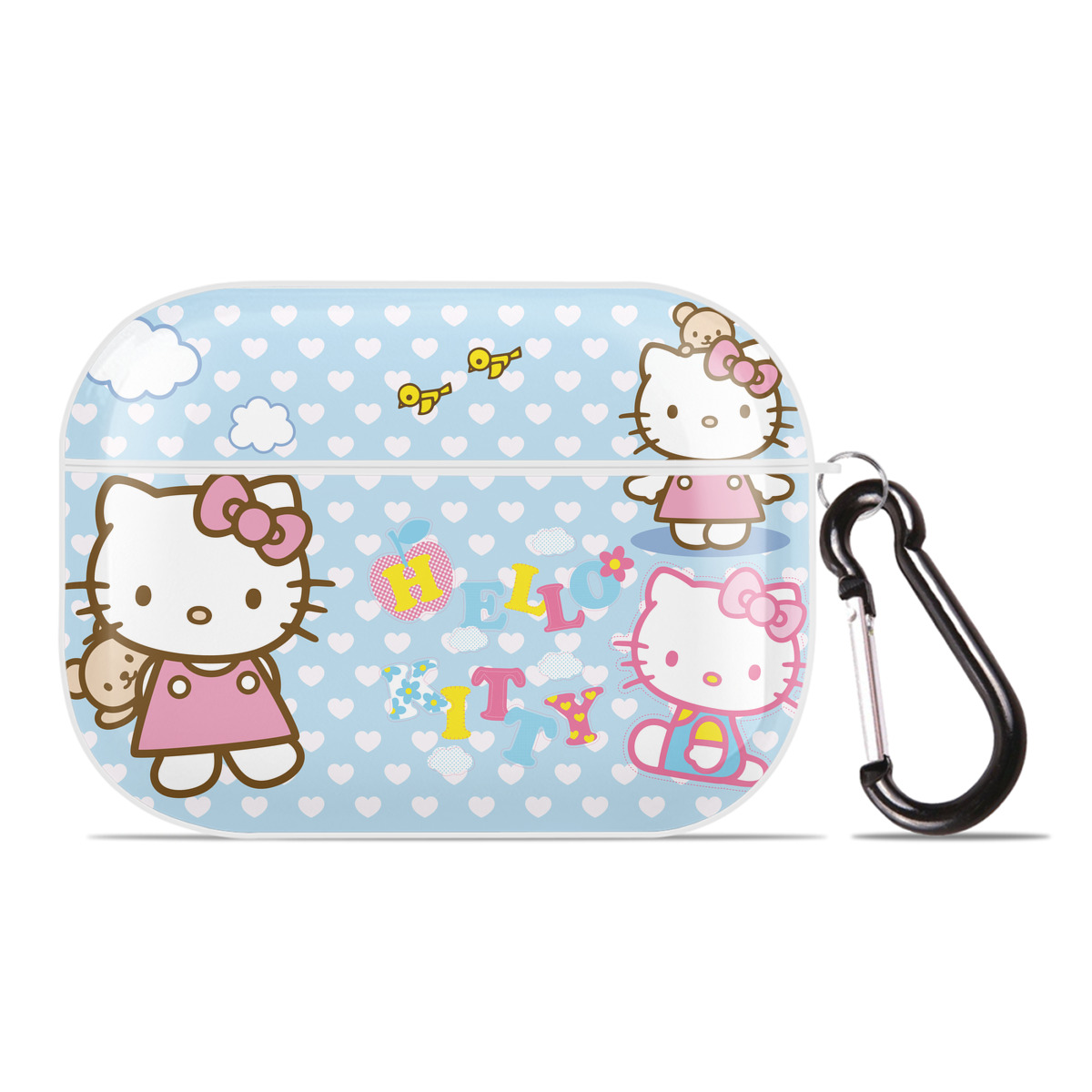 （画像用） Hello Kitty ハローキティ 【AirPods Pro用】ハードシェル保護ケース 耐衝撃・防指紋・カラビナ付き商品仕様