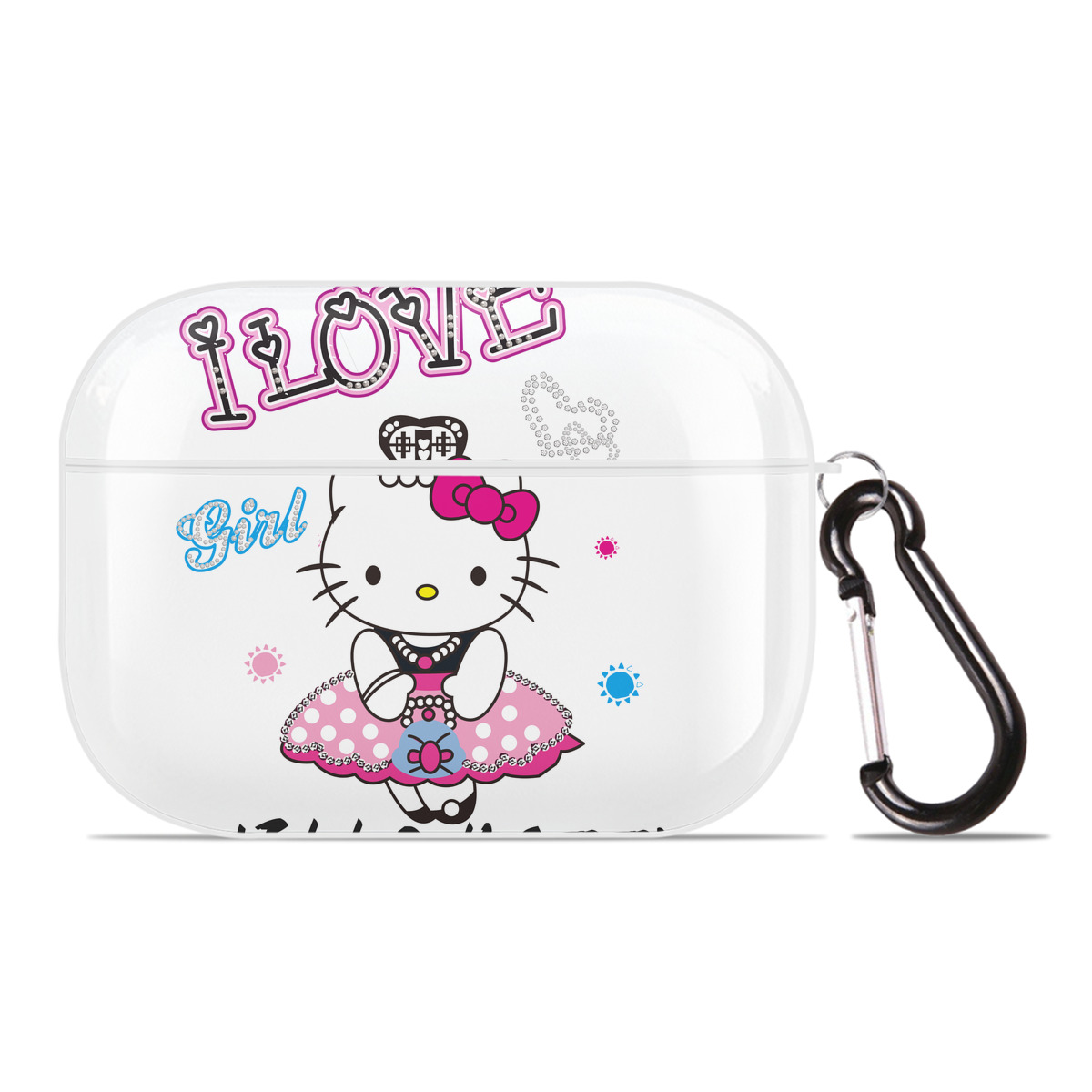 （画像用） Hello Kitty ハローキティ 【AirPods Pro用】ハードシェル保護ケース 耐衝撃・防指紋・カラビナ付き商品仕様