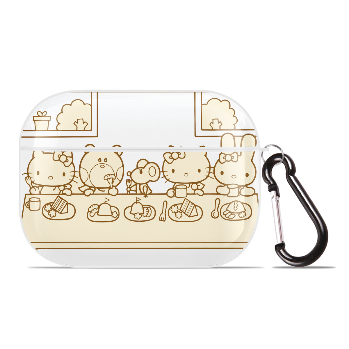 （画像用） Hello Kitty ハローキティ 【AirPods Pro用】ハードシェル保護ケース 耐衝撃・防指紋・カラビナ付き商品仕様