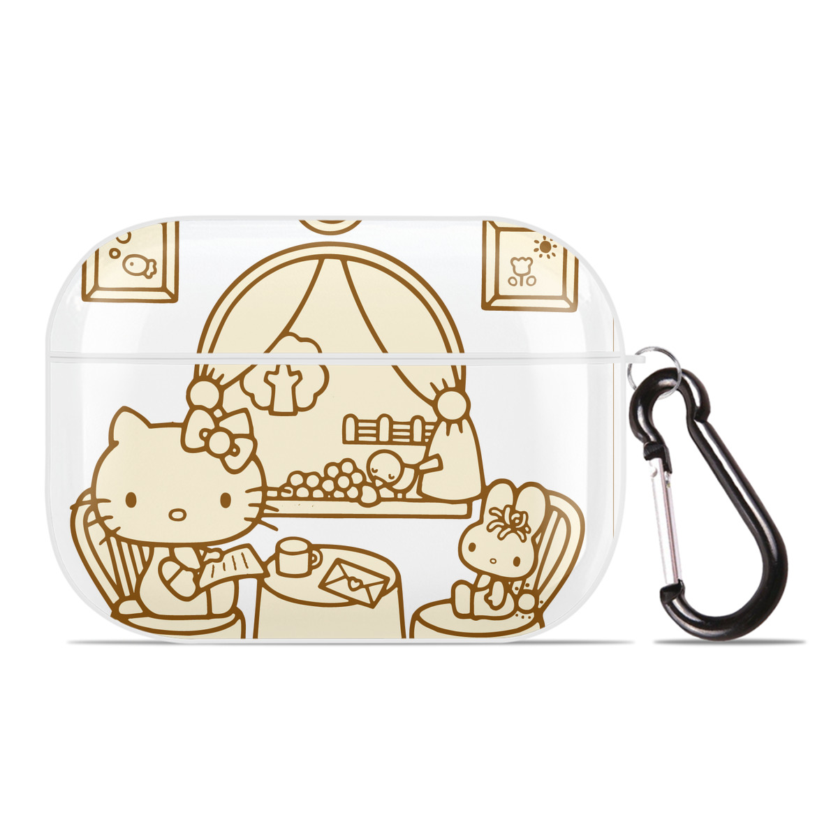 （画像用） Hello Kitty ハローキティ 【AirPods Pro用】ハードシェル保護ケース 耐衝撃・防指紋・カラビナ付き商品仕様