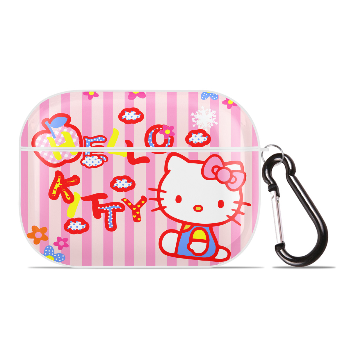 （画像用） Hello Kitty ハローキティ 【AirPods Pro用】ハードシェル保護ケース 耐衝撃・防指紋・カラビナ付き商品仕様