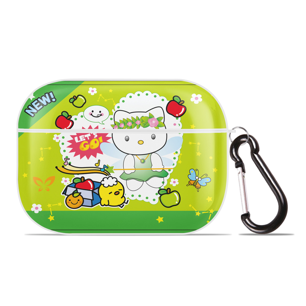（画像用） Hello Kitty ハローキティ 【AirPods Pro用】ハードシェル保護ケース 耐衝撃・防指紋・カラビナ付き商品仕様