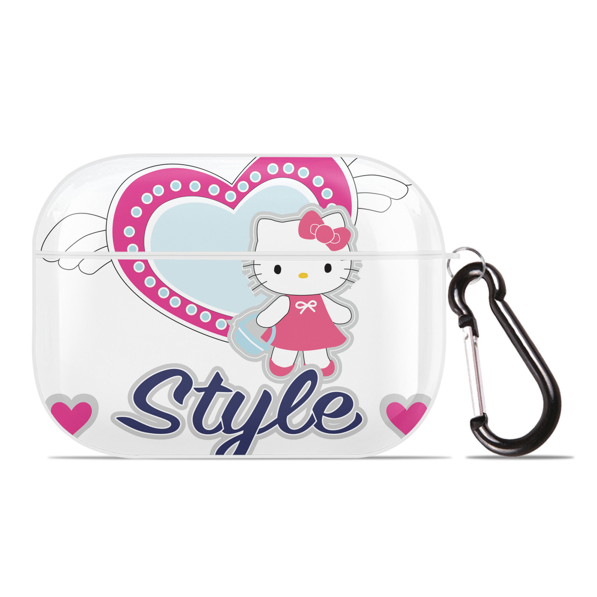 （画像用） Hello Kitty ハローキティ 【AirPods Pro用】ハードシェル保護ケース 耐衝撃・防指紋・カラビナ付き商品仕様