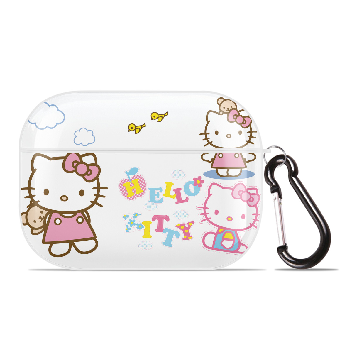 （画像用） Hello Kitty ハローキティ 【AirPods Pro用】ハードシェル保護ケース 耐衝撃・防指紋・カラビナ付き商品仕様