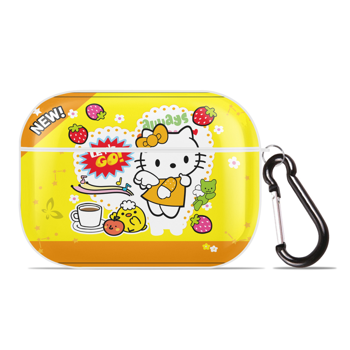 （画像用） Hello Kitty ハローキティ 【AirPods Pro用】ハードシェル保護ケース 耐衝撃・防指紋・カラビナ付き商品仕様