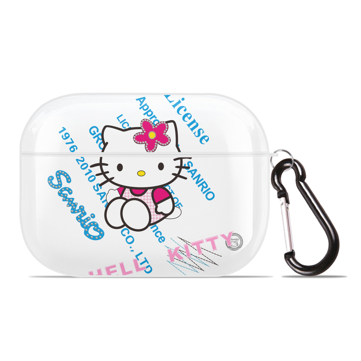 （画像用） Hello Kitty ハローキティ 【AirPods Pro用】ハードシェル保護ケース 耐衝撃・防指紋・カラビナ付き商品仕様