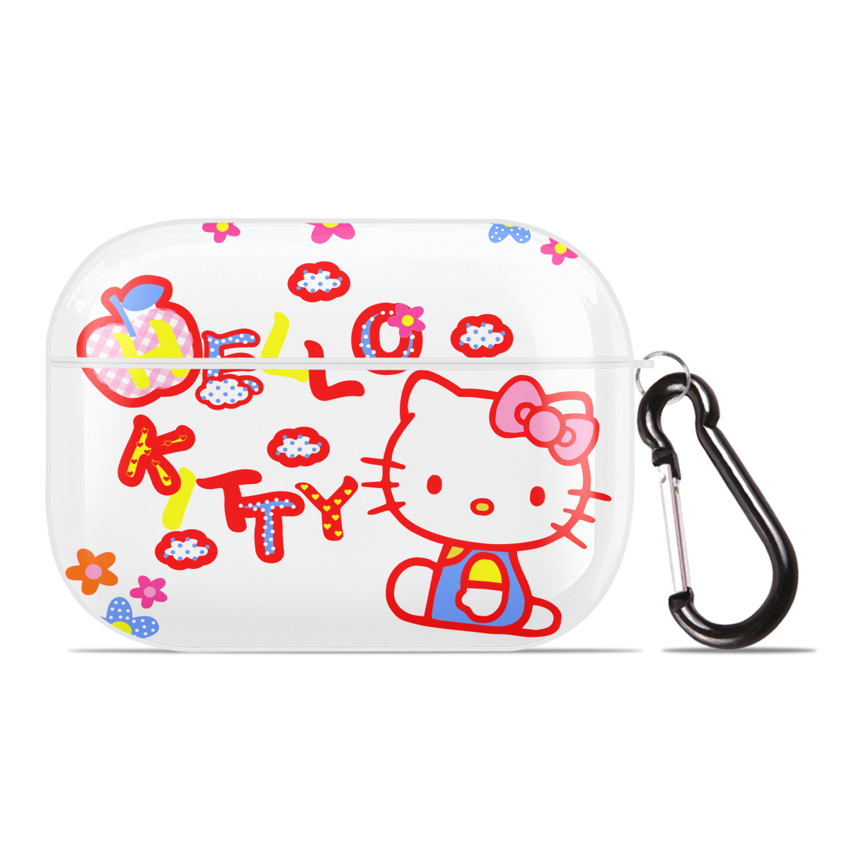 （画像用） Hello Kitty ハローキティ 【AirPods Pro用】ハードシェル保護ケース 耐衝撃・防指紋・カラビナ付き商品仕様