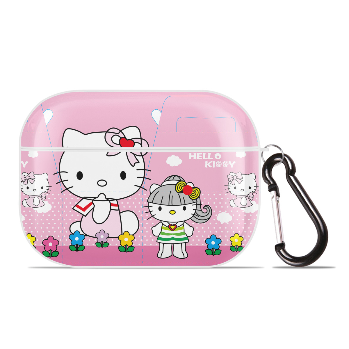 （画像用） Hello Kitty ハローキティ 【AirPods Pro用】ハードシェル保護ケース 耐衝撃・防指紋・カラビナ付き商品仕様