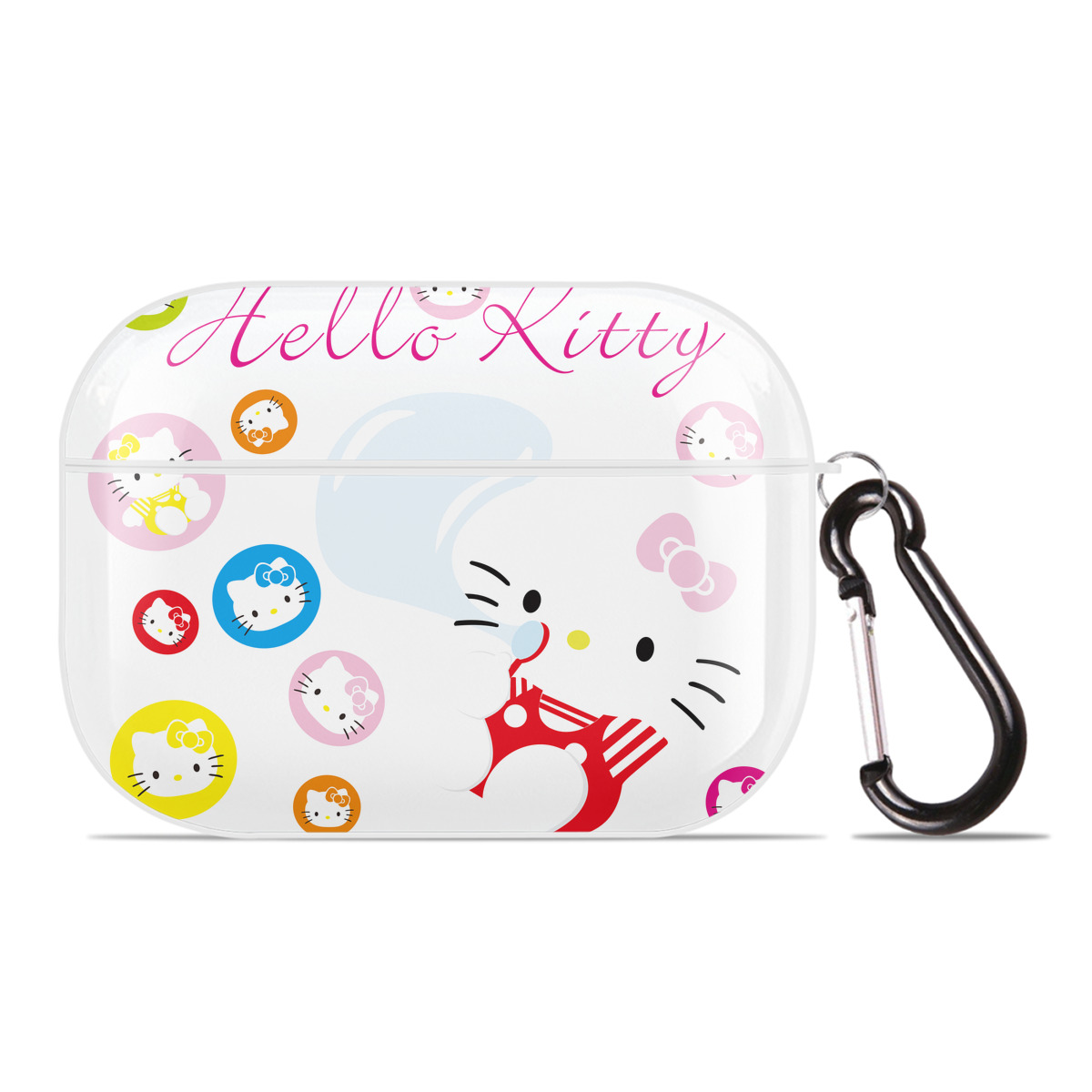 （画像用） Hello Kitty ハローキティ 【AirPods Pro用】ハードシェル保護ケース 耐衝撃・防指紋・カラビナ付き商品仕様