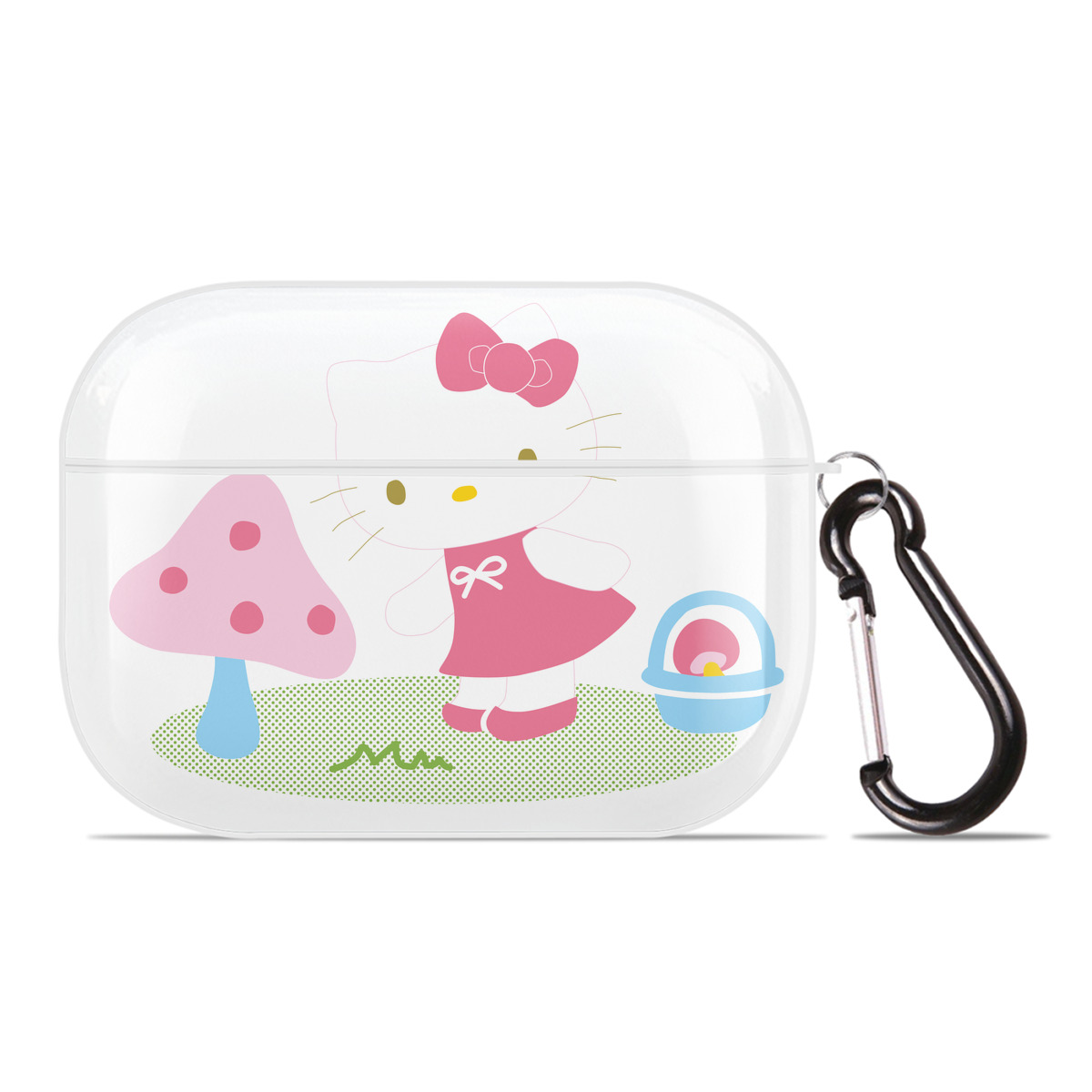 （画像用） Hello Kitty ハローキティ 【AirPods Pro用】ハードシェル保護ケース 耐衝撃・防指紋・カラビナ付き商品仕様