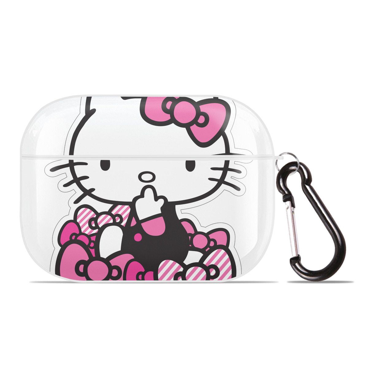 （画像用） Hello Kitty ハローキティ 【AirPods Pro用】ハードシェル保護ケース 耐衝撃・防指紋・カラビナ付き商品仕様