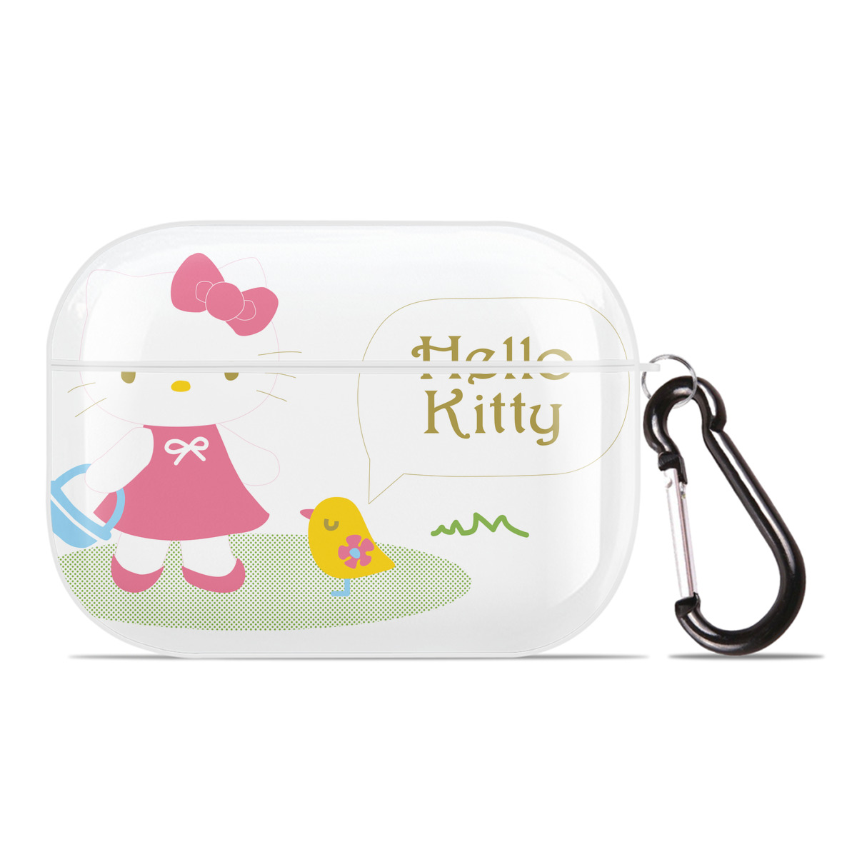 （画像用） Hello Kitty ハローキティ 【AirPods Pro用】ハードシェル保護ケース 耐衝撃・防指紋・カラビナ付き商品仕様