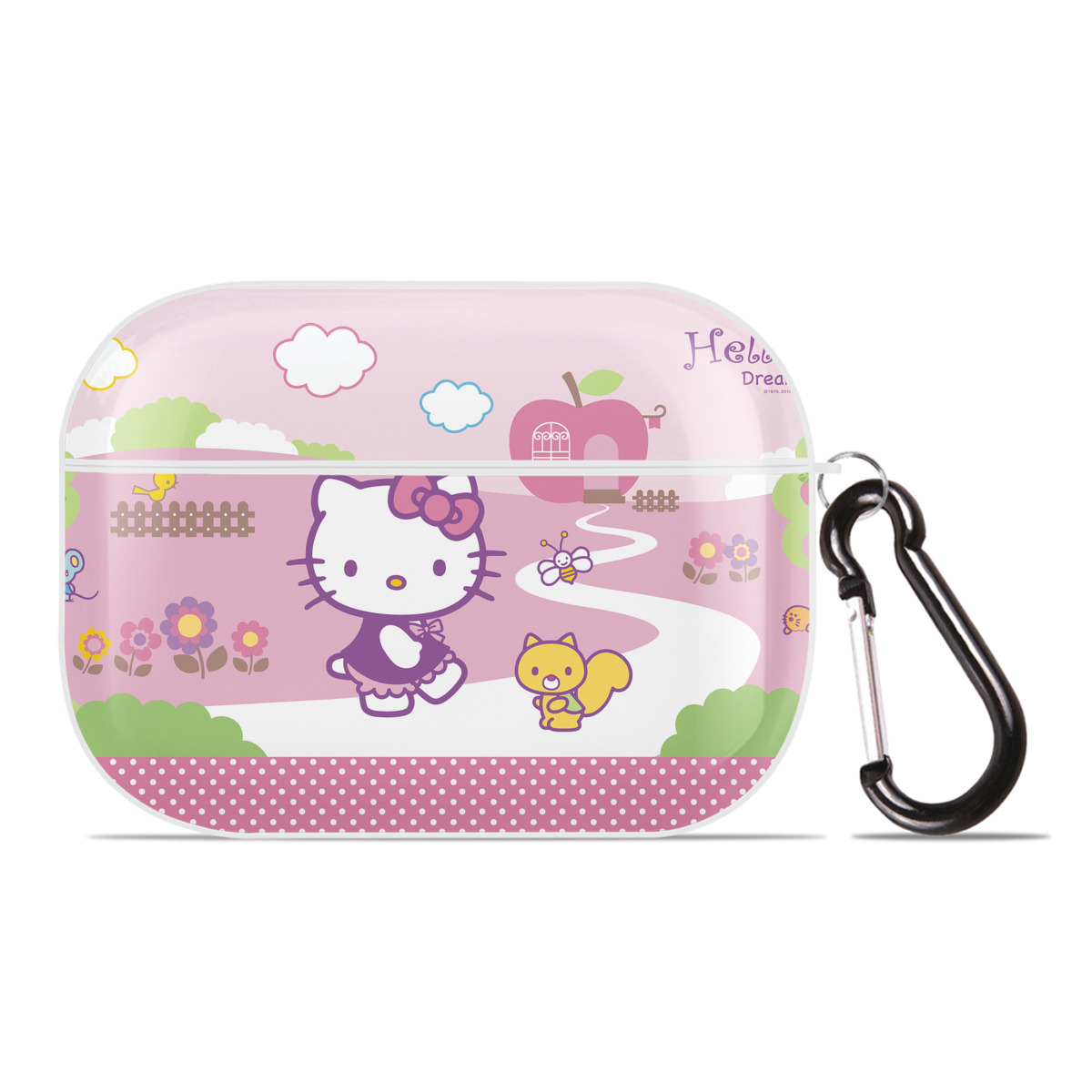 （画像用） Hello Kitty ハローキティ 【AirPods Pro用】ハードシェル保護ケース 耐衝撃・防指紋・カラビナ付き商品仕様