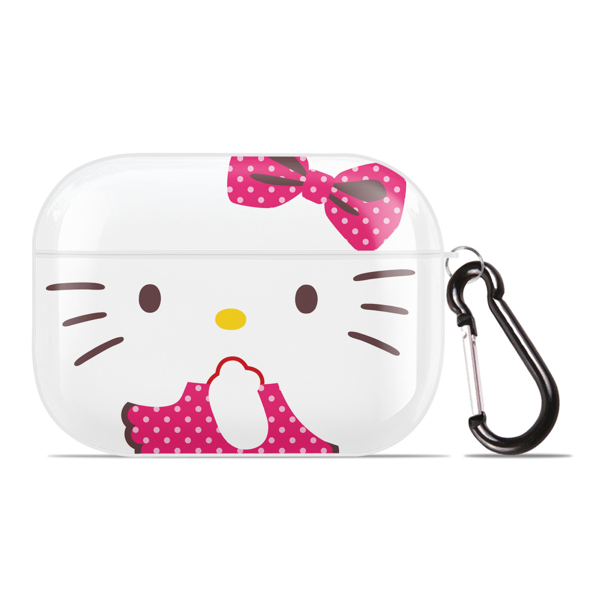 （画像用） Hello Kitty ハローキティ 【AirPods Pro用】ハードシェル保護ケース 耐衝撃・防指紋・カラビナ付き商品仕様