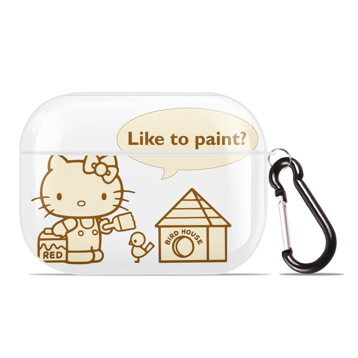 （画像用） Hello Kitty ハローキティ 【AirPods Pro用】ハードシェル保護ケース 耐衝撃・防指紋・カラビナ付き商品仕様