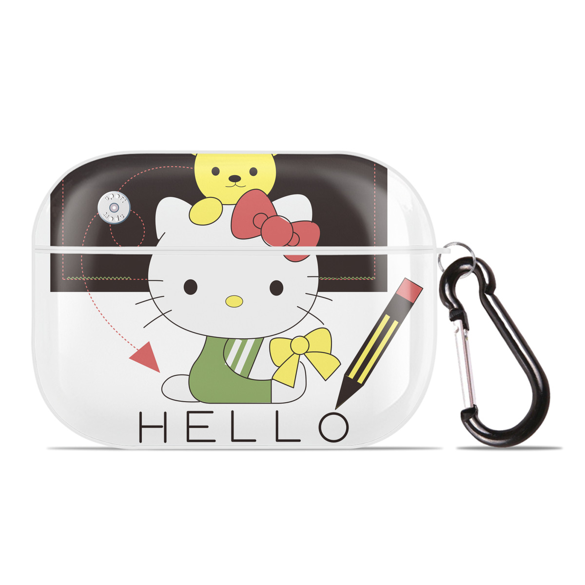 （画像用） Hello Kitty ハローキティ 【AirPods Pro用】ハードシェル保護ケース 耐衝撃・防指紋・カラビナ付き商品仕様