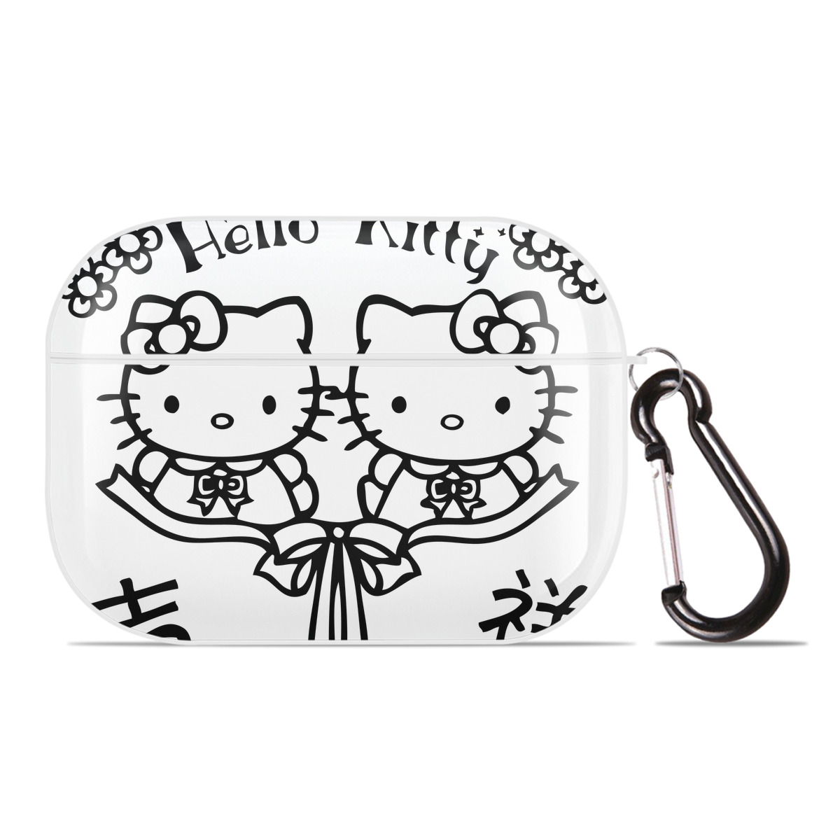 （画像用） Hello Kitty ハローキティ 【AirPods Pro用】ハードシェル保護ケース 耐衝撃・防指紋・カラビナ付き商品仕様