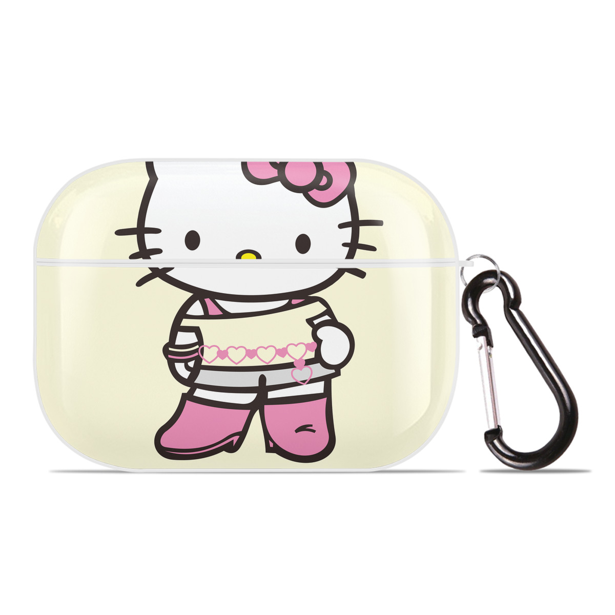 （画像用） Hello Kitty ハローキティ 【AirPods Pro用】ハードシェル保護ケース 耐衝撃・防指紋・カラビナ付き商品仕様