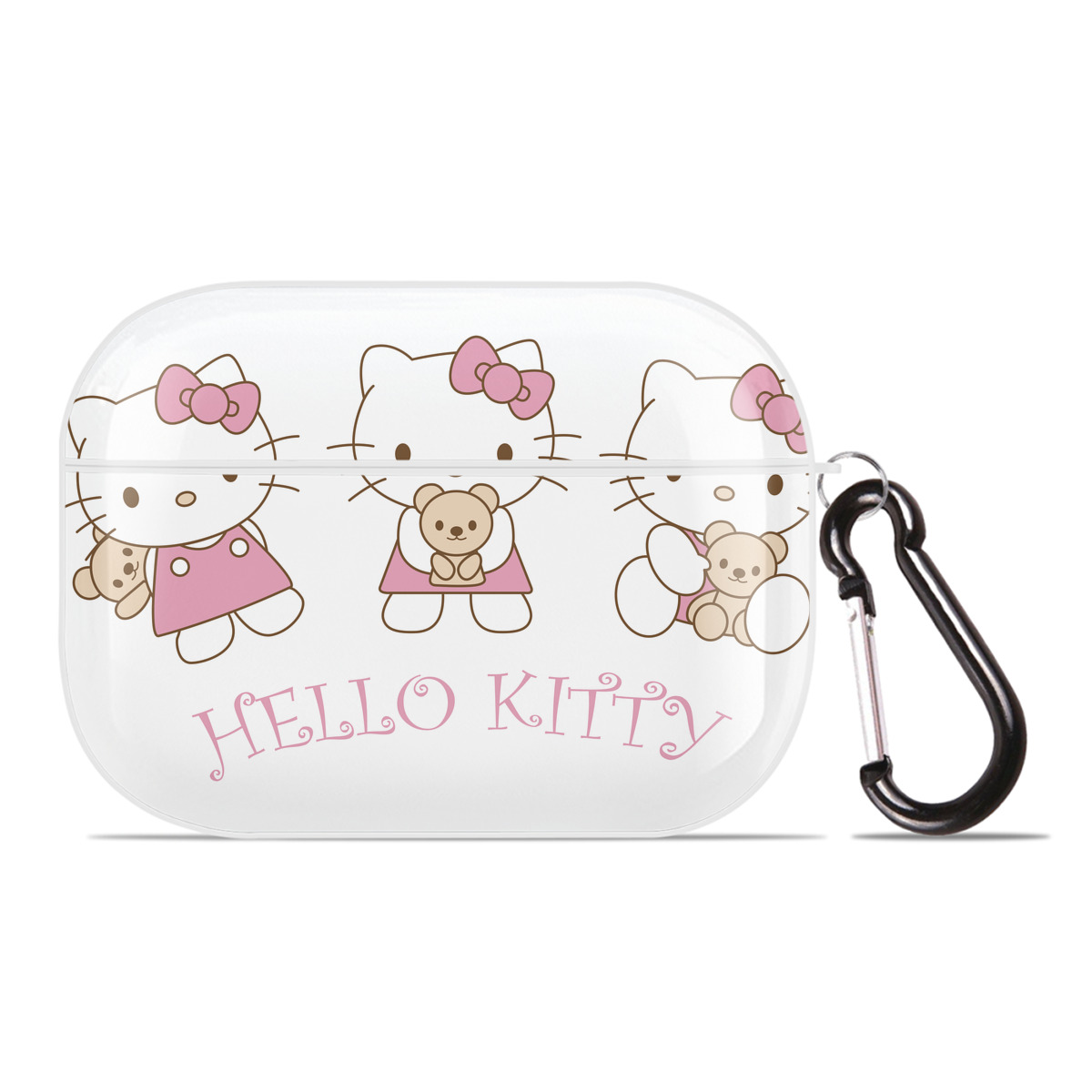 （画像用） Hello Kitty ハローキティ 【AirPods Pro用】ハードシェル保護ケース 耐衝撃・防指紋・カラビナ付き商品仕様