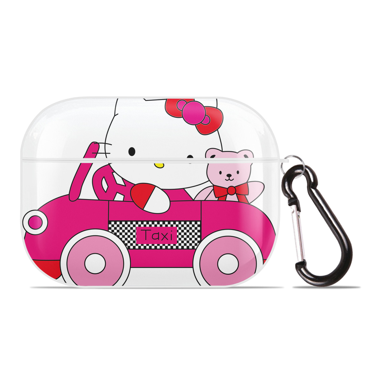 （画像用） Hello Kitty ハローキティ 【AirPods Pro用】ハードシェル保護ケース 耐衝撃・防指紋・カラビナ付き商品仕様