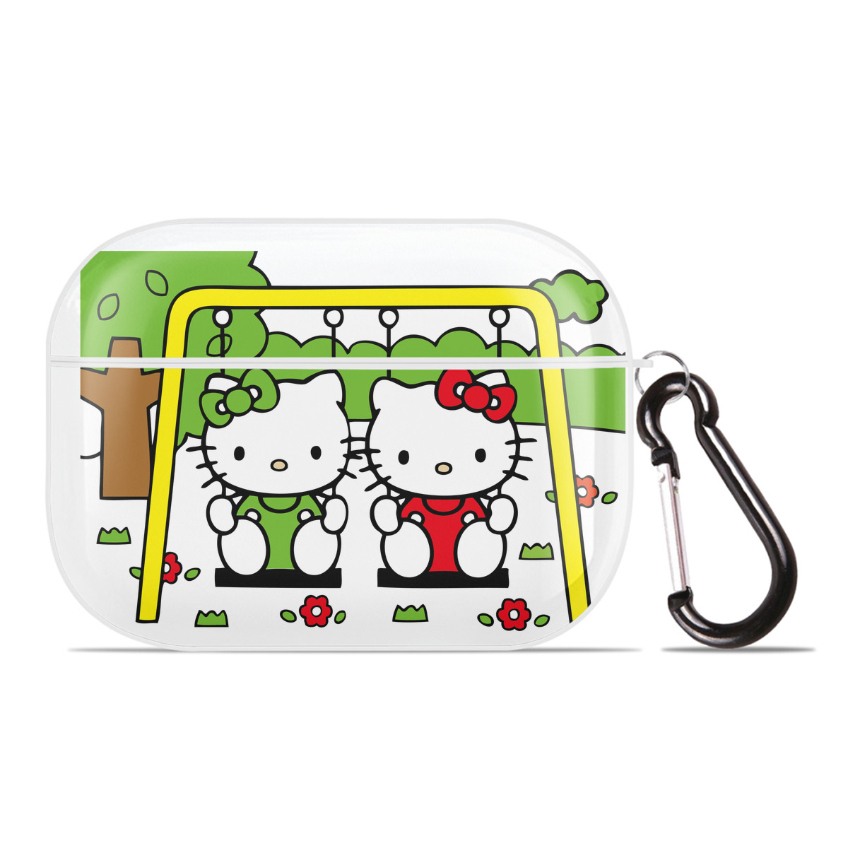 （画像用） Hello Kitty ハローキティ 【AirPods Pro用】ハードシェル保護ケース 耐衝撃・防指紋・カラビナ付き商品仕様