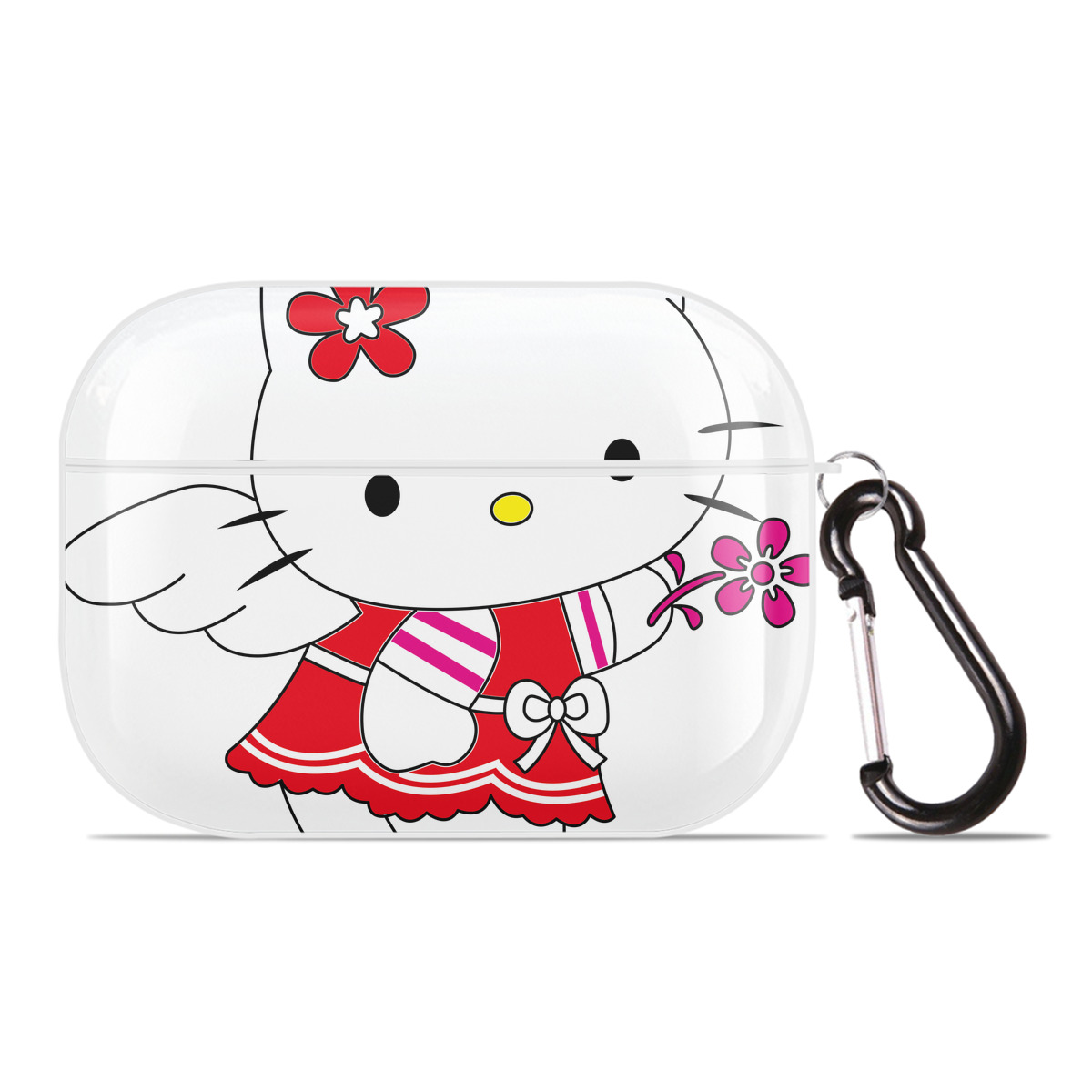 （画像用） Hello Kitty ハローキティ 【AirPods Pro用】ハードシェル保護ケース 耐衝撃・防指紋・カラビナ付き商品仕様