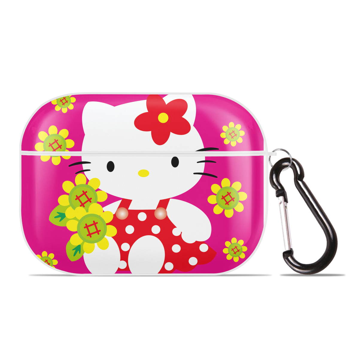 （画像用） Hello Kitty ハローキティ 【AirPods Pro用】ハードシェル保護ケース 耐衝撃・防指紋・カラビナ付き商品仕様