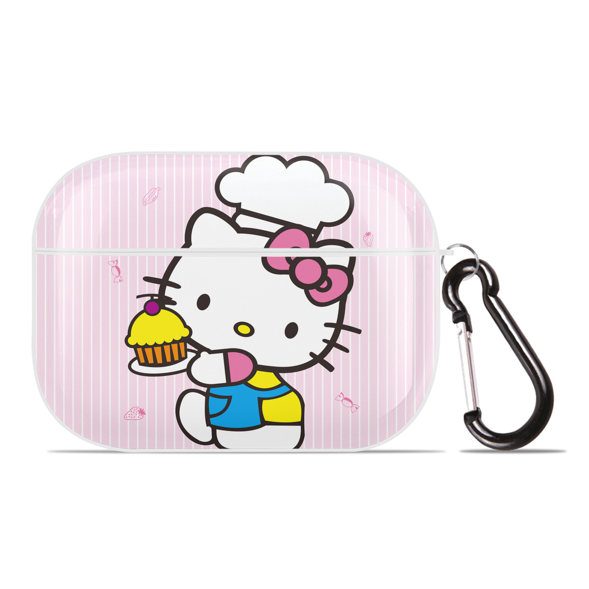 （画像用） Hello Kitty ハローキティ 【AirPods Pro用】ハードシェル保護ケース 耐衝撃・防指紋・カラビナ付き商品仕様