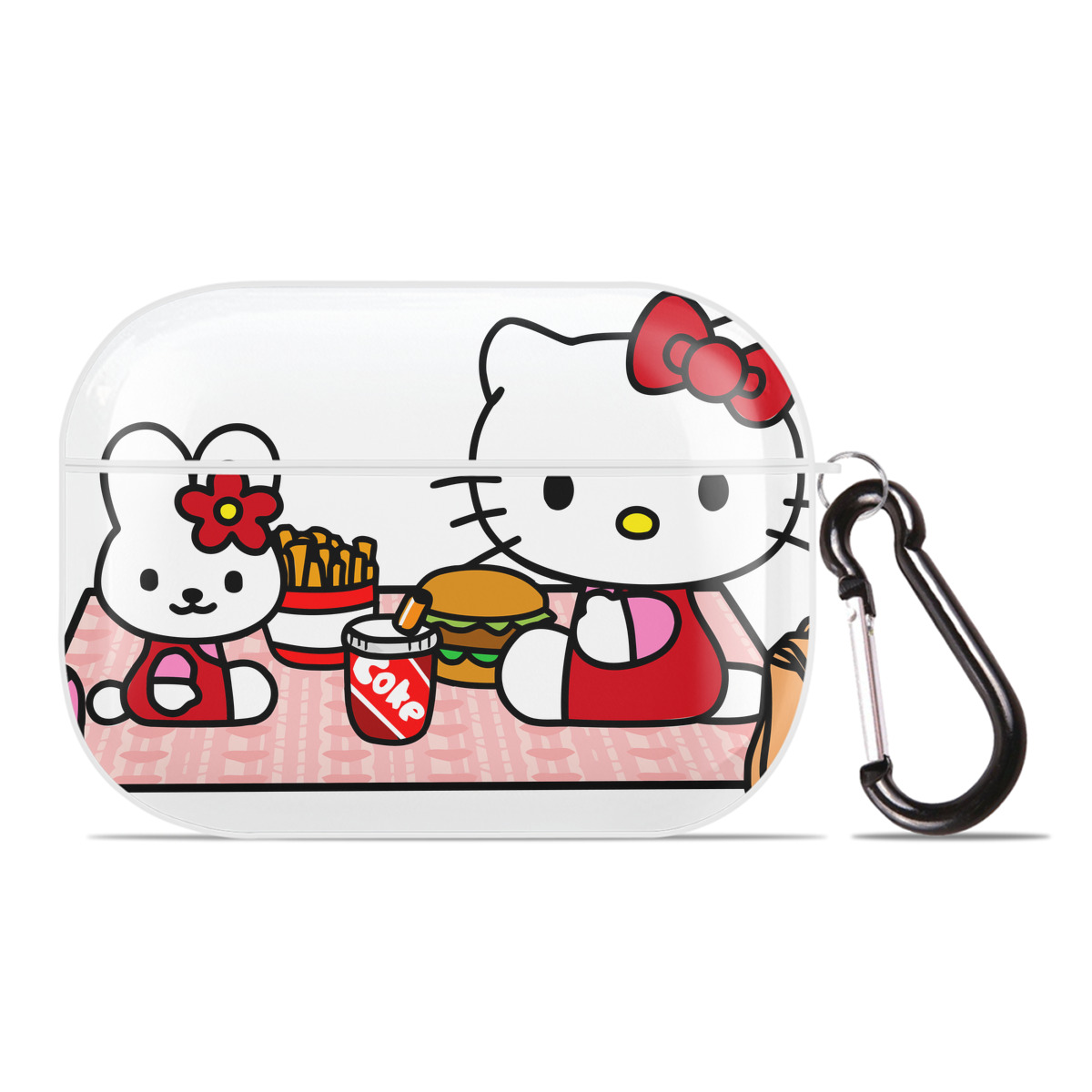 （画像用） Hello Kitty ハローキティ 【AirPods Pro用】ハードシェル保護ケース 耐衝撃・防指紋・カラビナ付き商品仕様