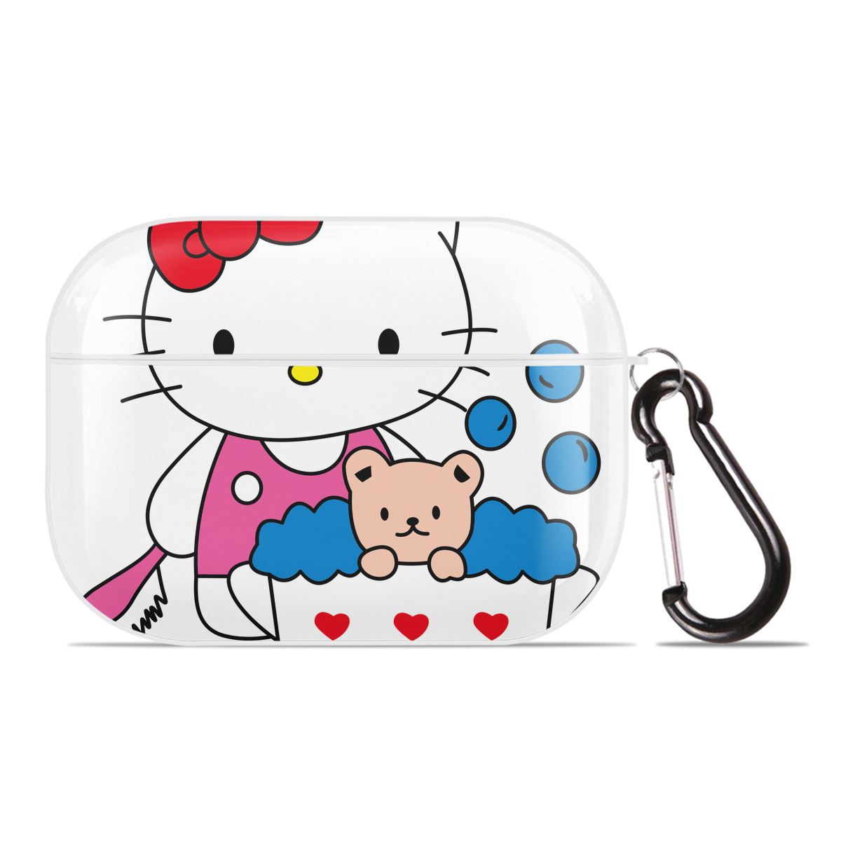 （画像用） Hello Kitty ハローキティ 【AirPods Pro用】ハードシェル保護ケース 耐衝撃・防指紋・カラビナ付き商品仕様