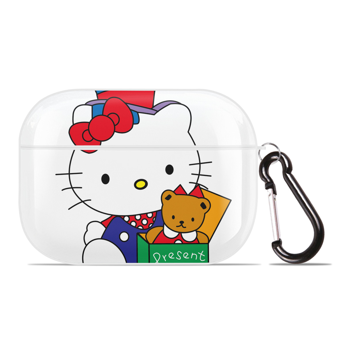 （画像用） Hello Kitty ハローキティ 【AirPods Pro用】ハードシェル保護ケース 耐衝撃・防指紋・カラビナ付き商品仕様