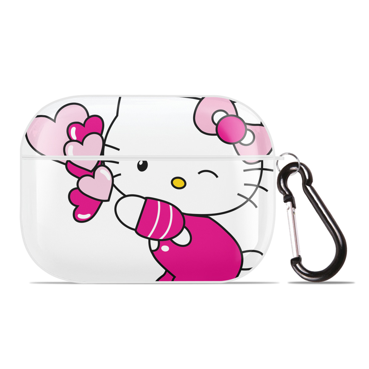 （画像用） Hello Kitty ハローキティ 【AirPods Pro用】ハードシェル保護ケース 耐衝撃・防指紋・カラビナ付き商品仕様