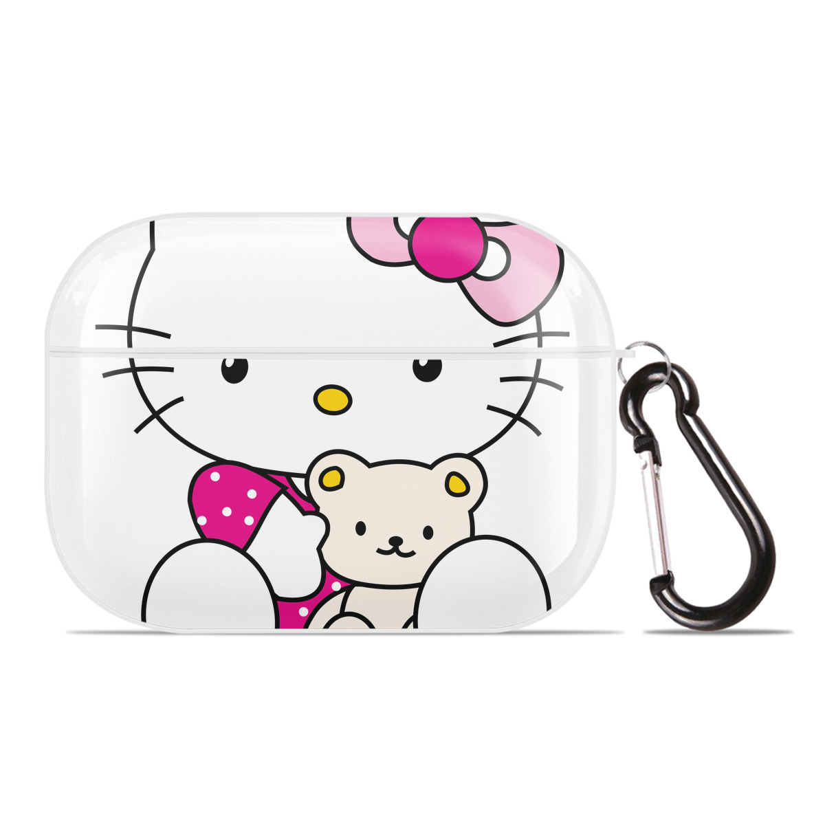 （画像用） Hello Kitty ハローキティ 【AirPods Pro用】ハードシェル保護ケース 耐衝撃・防指紋・カラビナ付き商品仕様