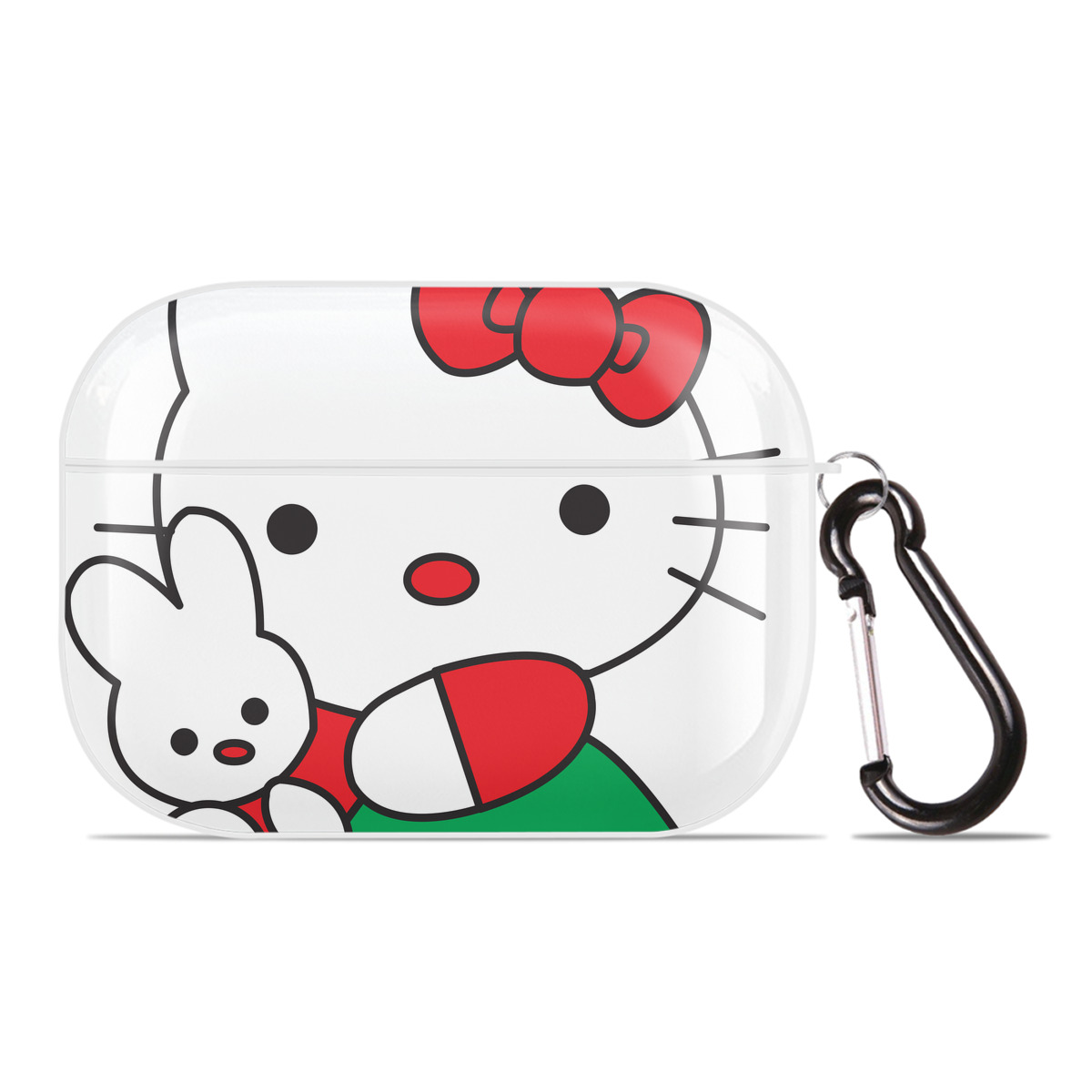 （画像用） Hello Kitty ハローキティ 【AirPods Pro用】ハードシェル保護ケース 耐衝撃・防指紋・カラビナ付き商品仕様