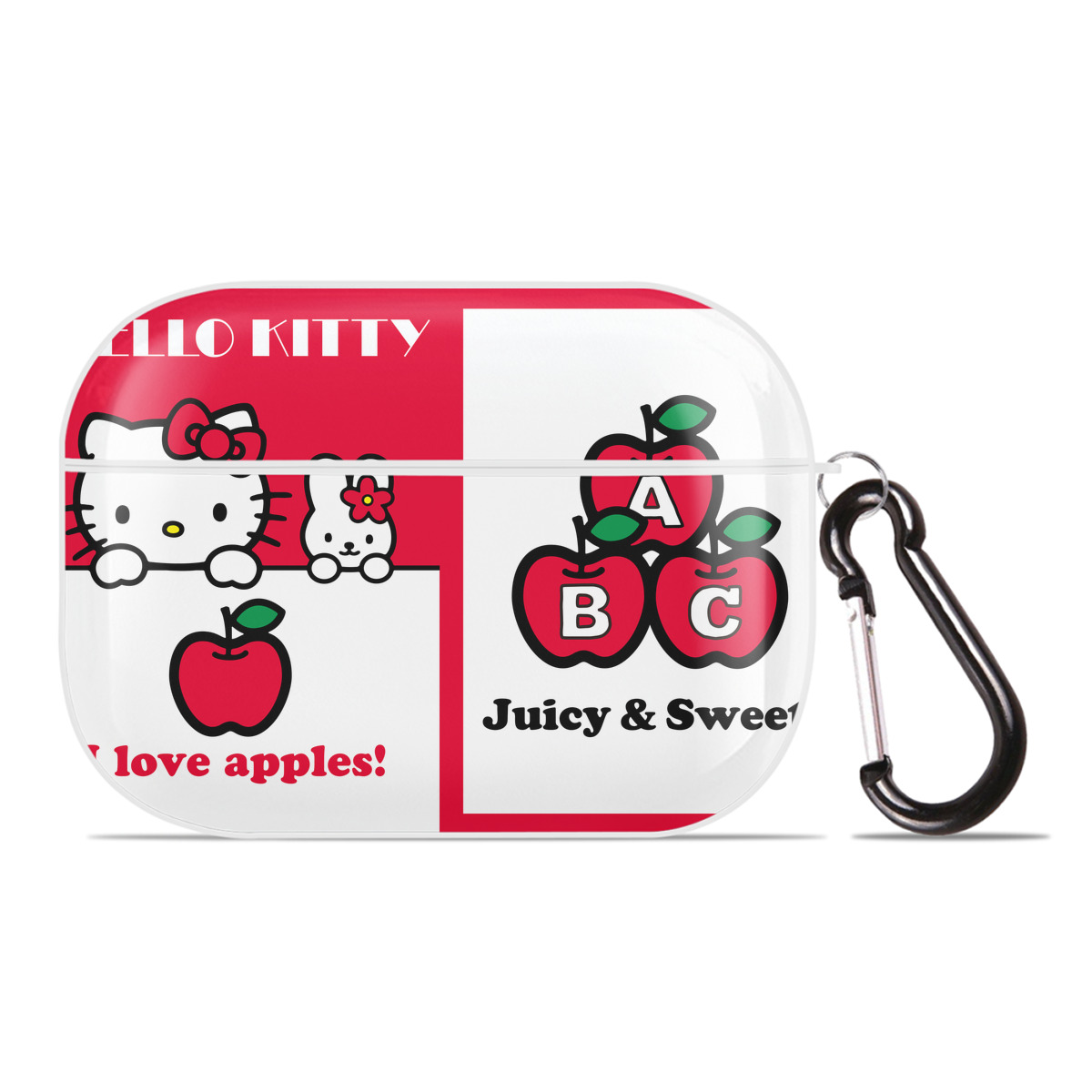 （画像用） Hello Kitty ハローキティ 【AirPods Pro用】ハードシェル保護ケース 耐衝撃・防指紋・カラビナ付き商品仕様