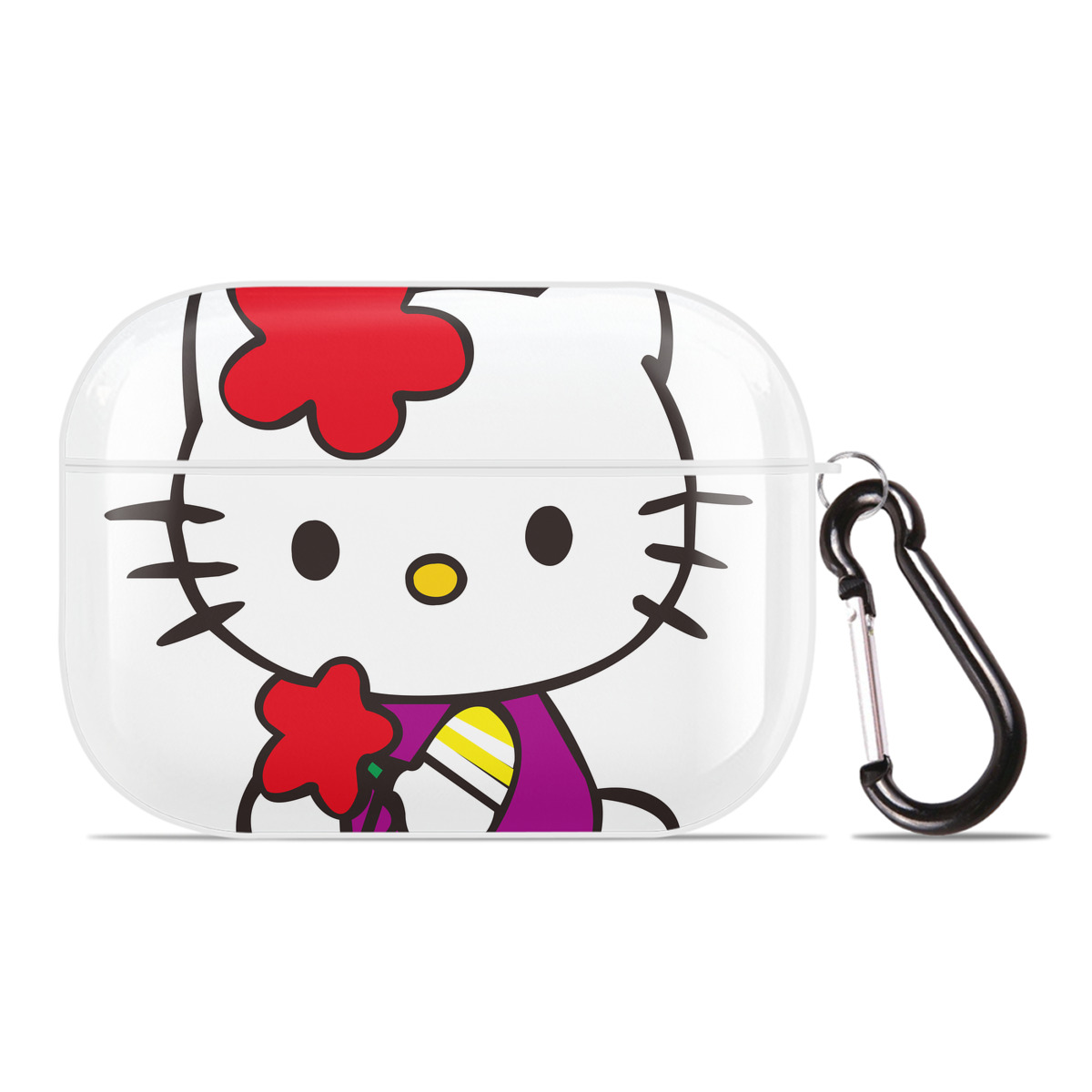（画像用） Hello Kitty ハローキティ 【AirPods Pro用】ハードシェル保護ケース 耐衝撃・防指紋・カラビナ付き商品仕様