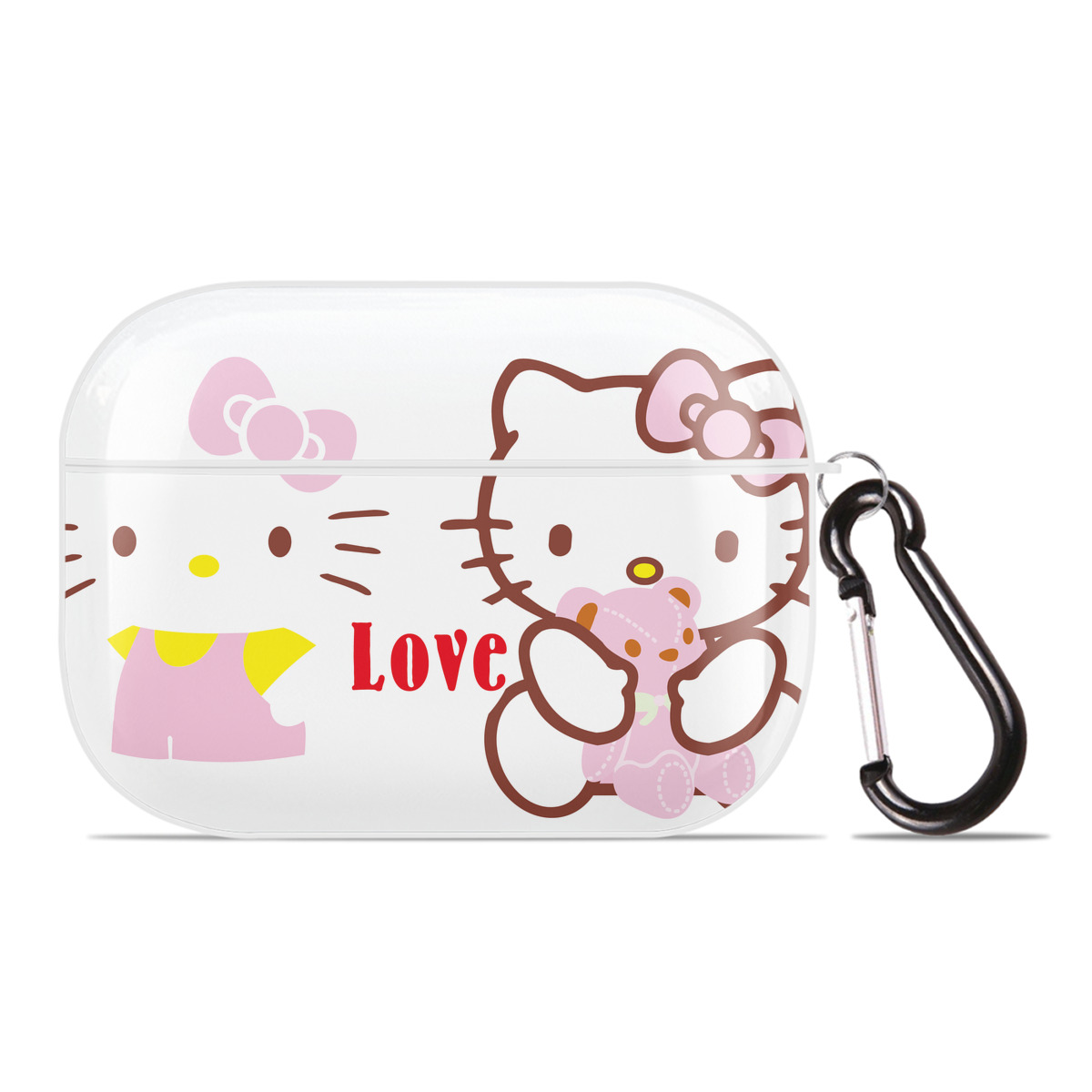 （画像用） Hello Kitty ハローキティ 【AirPods Pro用】ハードシェル保護ケース 耐衝撃・防指紋・カラビナ付き商品仕様