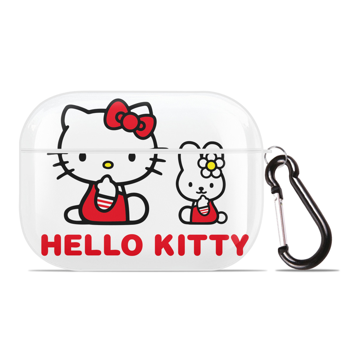 （画像用） Hello Kitty ハローキティ 【AirPods Pro用】ハードシェル保護ケース 耐衝撃・防指紋・カラビナ付き商品仕様