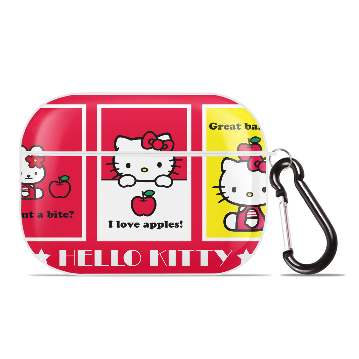 （画像用） Hello Kitty ハローキティ 【AirPods Pro用】ハードシェル保護ケース 耐衝撃・防指紋・カラビナ付き商品仕様